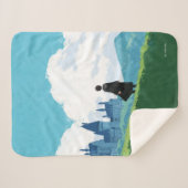 Couverture Sherpa HARRY POTTER™ Surplombant le château HOGWARTS™ (Devant (Horizontal))