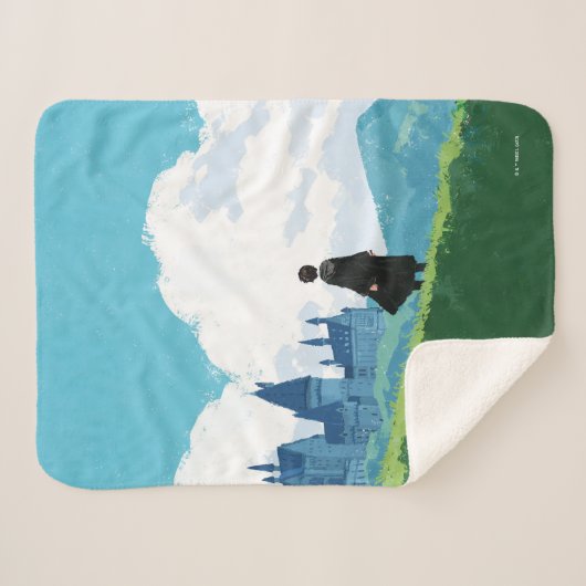Couverture Sherpa HARRY POTTER™ Surplombant le château HOGWARTS™ (Devant (Horizontal))