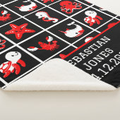 Couverture Sherpa Haut contraste Baby sensoriel motif rouge blanc no (3/4)