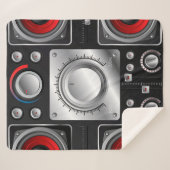 Couverture Sherpa Haut-parleurs rouges avec amplificateur et boutons (Devant (Horizontal))