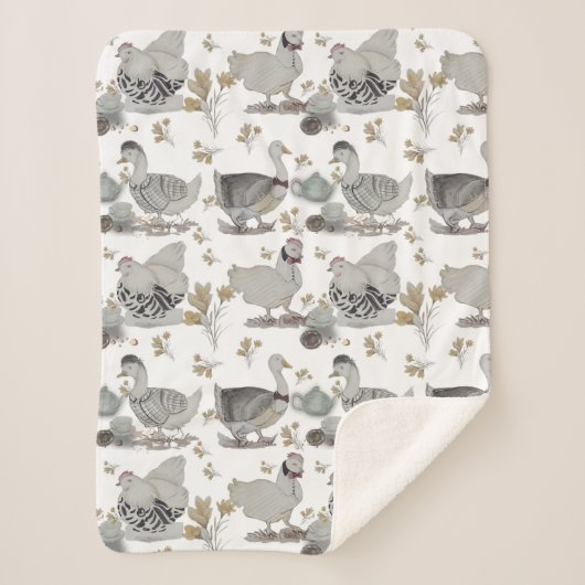 Couverture Sherpa Haute Couture Chicken print Baby Blanket (Devant)