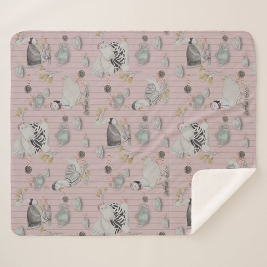 Couverture Sherpa Haute Couture Poulet (Devant (Horizontal))