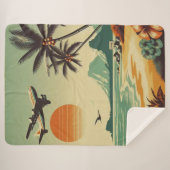 Couverture Sherpa Hawaï vintage/tropical (Devant (Horizontal))