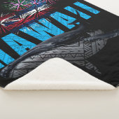 COUVERTURE SHERPA HAWAII NYE TRIBAL POLYNÉSIEN HUMPBACK FEU (3/4)