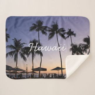 Couverture Sherpa Hawaii resort sunset
