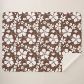 COUVERTURE SHERPA HAWAIIAN HULA (HIBISCUS) BROWN (Devant (Horizontal))