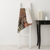 Couverture Sherpa Hawaiian style tapa tribal fabric abstract patchwo (En situation)