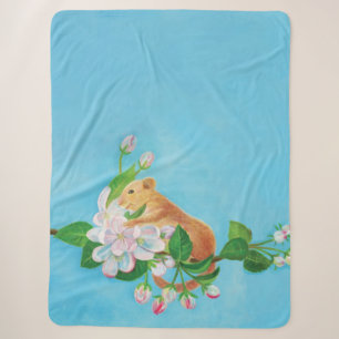 Couverture Sherpa Hazel Dormouse sur la branche florissante de pommi