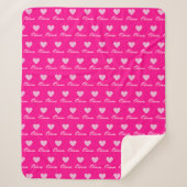 Couverture Sherpa Heart Pattern Blanket for Girls – Personalized (Devant)