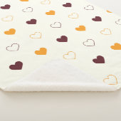 Couverture Sherpa Heart Pattern with Orange & Brown Hearts (3/4)