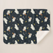 Couverture Sherpa Hedwig Nighttime Moonlight Pattern (Devant (Horizontal))