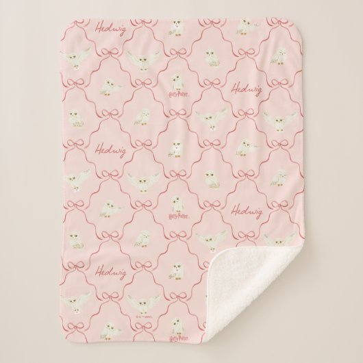 Couverture Sherpa Hedwig Pink Ribbon Pattern (Devant)