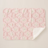 Couverture Sherpa Hedwig Pink Ribbon Pattern (Devant (Horizontal))