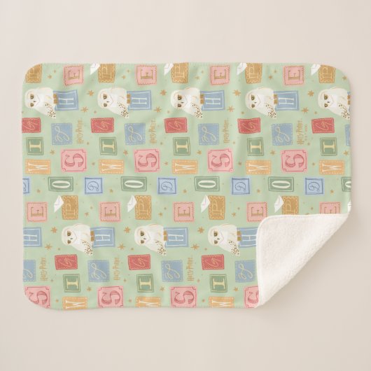 Couverture Sherpa Hedwig Post Letter Block Pattern (Devant (Horizontal))