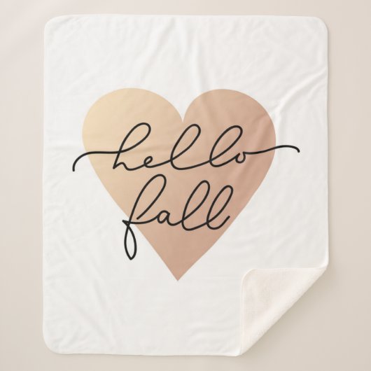 Couverture Sherpa Hello Fall Love Heart (Devant)