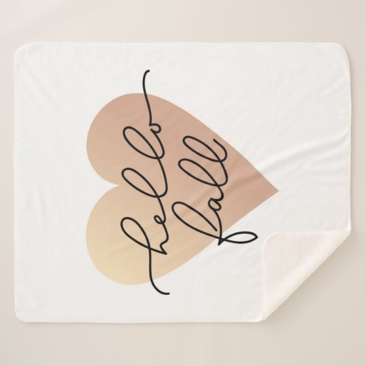 Couverture Sherpa Hello Fall Love Heart (Devant (Horizontal))