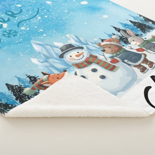 Couverture Sherpa Hello Winter Personalized Sherpa Blanket (3/4)