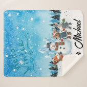 Couverture Sherpa Hello Winter Personalized Sherpa Blanket (Devant (Horizontal))
