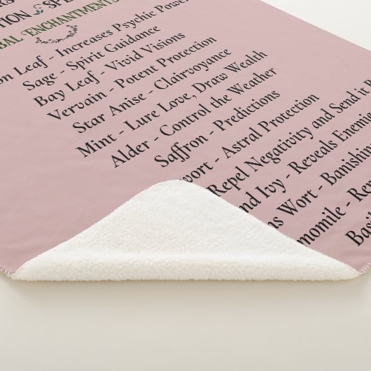 Couverture Sherpa Herbal rose sorcière magique (3/4)