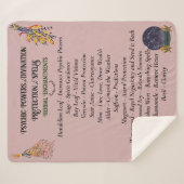 Couverture Sherpa Herbal rose sorcière magique (Devant (Horizontal))