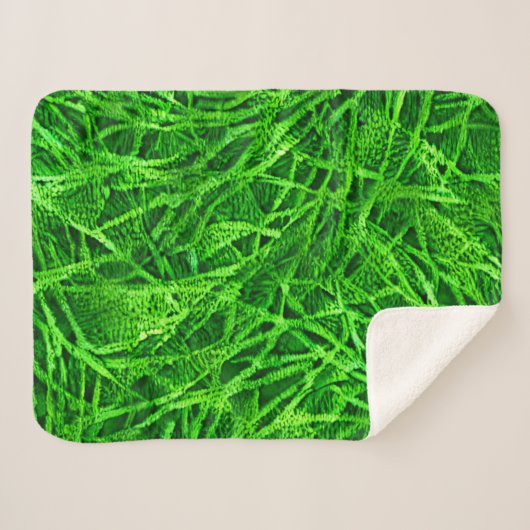 Couverture Sherpa Herbe Mossy (Devant (Horizontal))