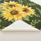 Couverture Sherpa Herbes de tournesols Feuille Motif d'aquarelle (3/4)