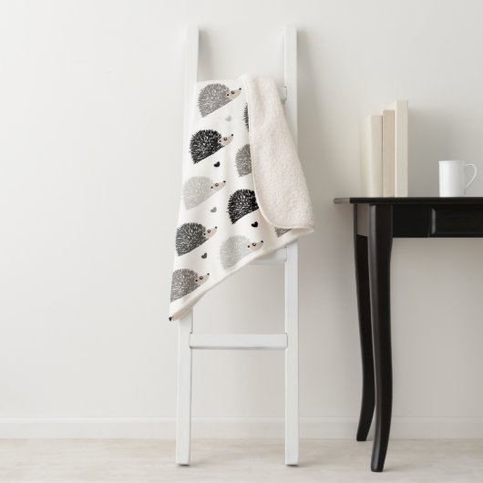 Couverture Sherpa Hérissons et coeurs (En situation)