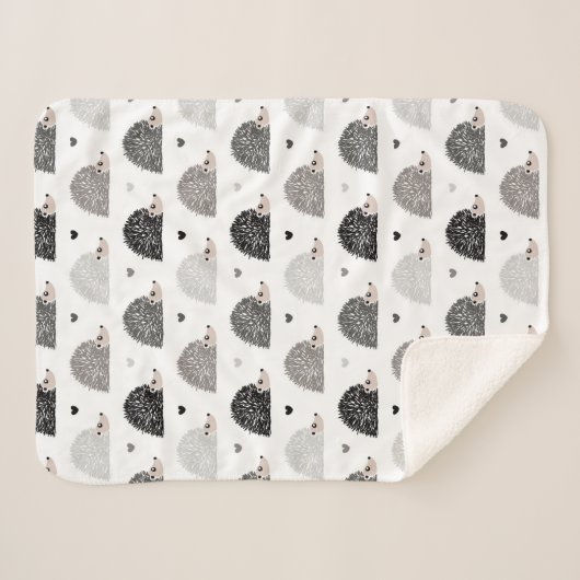 Couverture Sherpa Hérissons et coeurs (Devant (Horizontal))