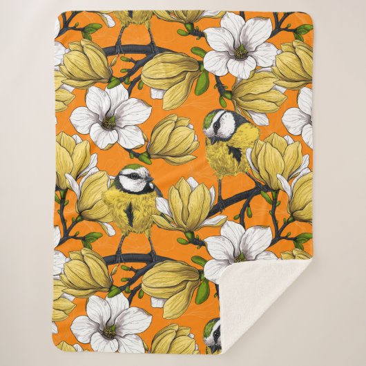 Couverture Sherpa Heure du printemps en jaune (Devant)