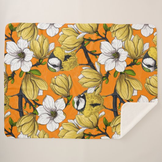 Couverture Sherpa Heure du printemps en jaune (Devant (Horizontal))