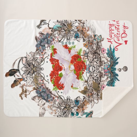 Couverture Sherpa Heureuse Sainte-Valentin (Devant (Horizontal))