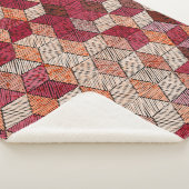Couverture Sherpa Hexagons brodés : Patchwork Bohème Imprimer. (3/4)
