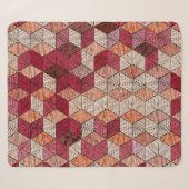 Couverture Sherpa Hexagons brodés : Patchwork Bohème Imprimer. (Devant (Horizontal))