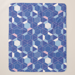 Couverture Sherpa Hexagons, triangles : motif abstrait géométrique.