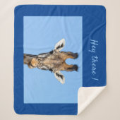 Couverture Sherpa Hey là drôle Giraffe photo avec texte (Devant)