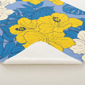 Couverture Sherpa Hibiscus fleurs et feuilles (3/4)