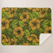 Couverture Sherpa hibiscus jaune (Devant (Horizontal))