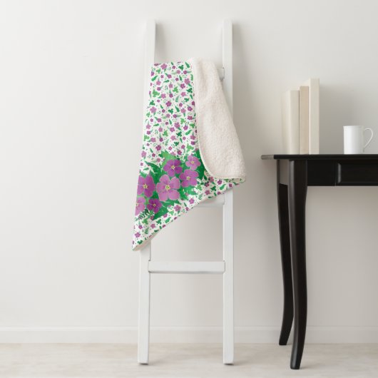 Couverture Sherpa Hibiscus pourpre (En situation)