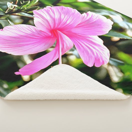 Couverture Sherpa Hibiscus rose tropical vif (3/4)