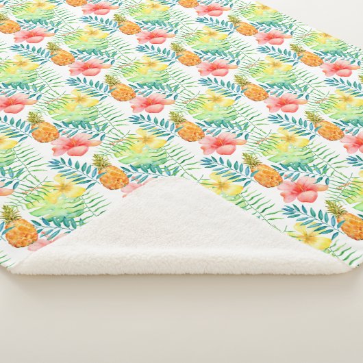 Couverture Sherpa Hibiscus tropical Ananas (3/4)