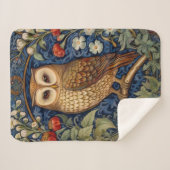Couverture Sherpa Hibou dans le jardin style William Morris (Devant (Horizontal))