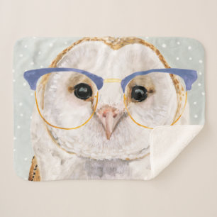 Couverture Sherpa Hibou sage Quatre-Eyed du forestier