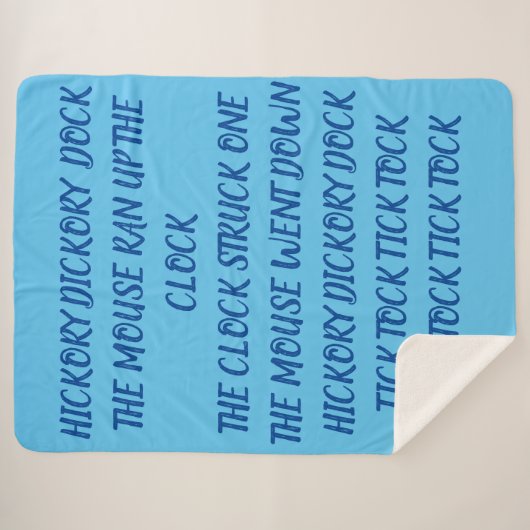 Couverture Sherpa Hickory Dickory Dock (Devant (Horizontal))