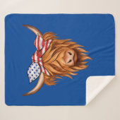 Couverture Sherpa Highland Cow (Devant (Horizontal))
