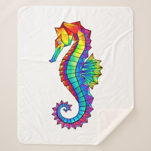 Couverture Sherpa Hippocampe polygonal arc-en-ciel (Devant)