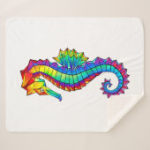 Couverture Sherpa Hippocampe polygonal arc-en-ciel (Devant (Horizontal))