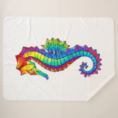 Couverture Sherpa Hippocampe polygonal arc-en-ciel (Devant (Horizontal))