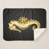 Couverture Sherpa Hippocampe Polygonal Or (Devant (Horizontal))