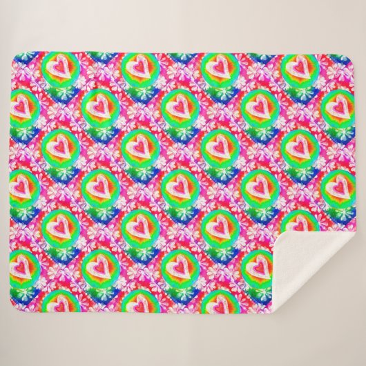 Couverture Sherpa Hippy Heart (Devant (Horizontal))