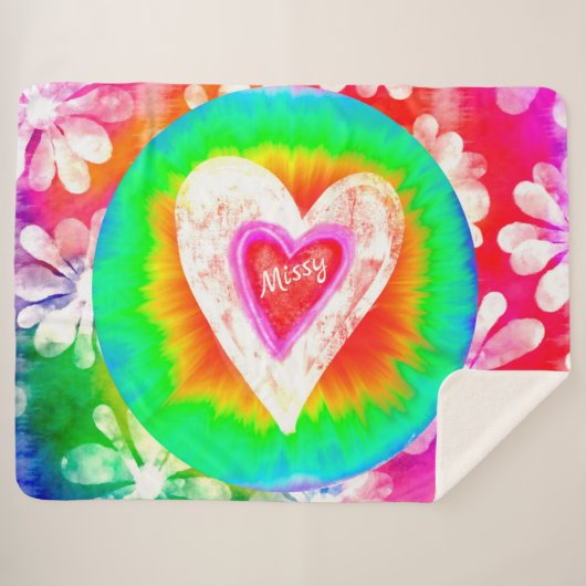 Couverture Sherpa Hippy Heart (Devant (Horizontal))